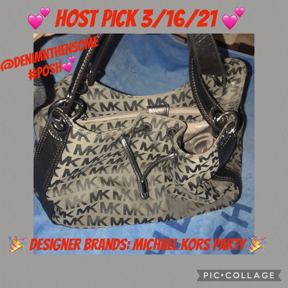 Michael Kors signature grey and silver dual handle bag 🍒💕